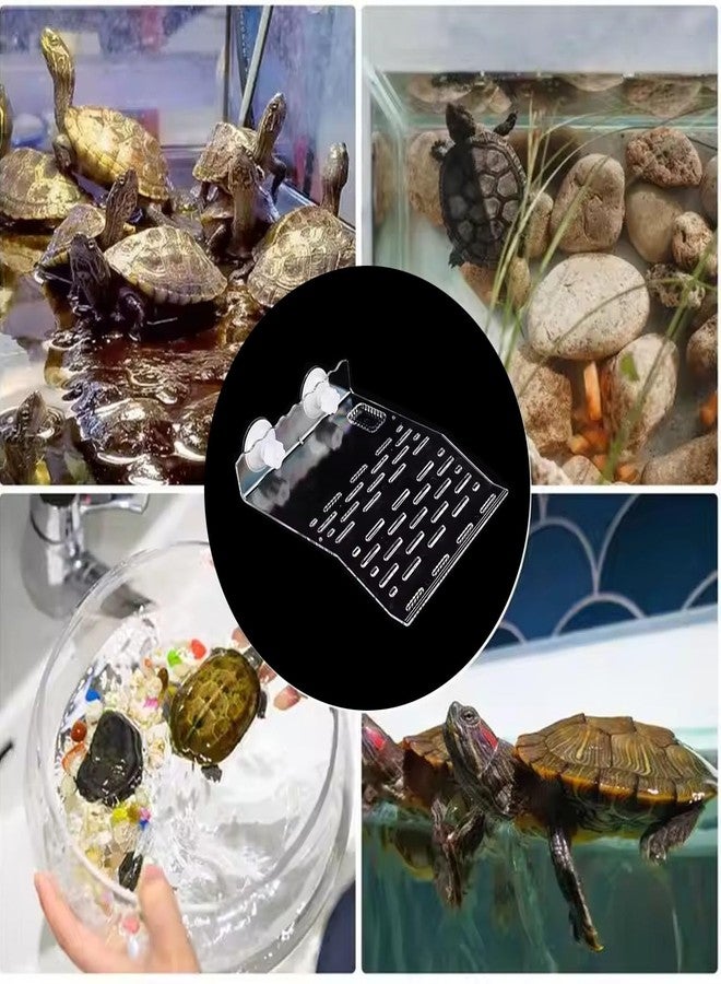 HYLCWTH 2Pcs Turtle Basking Platform for Aquarium, Turtle Floating Platform for Tank, Docks for Basking with Two Sucker Cap, 8" Width Resting, Area Acrylic Material for Reptile - Image 5
